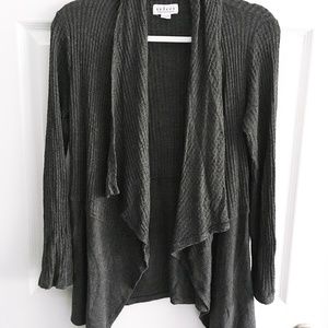 Velvet Graham & Spencer Dark Gray Knit Bertha Draped Cardigan - S